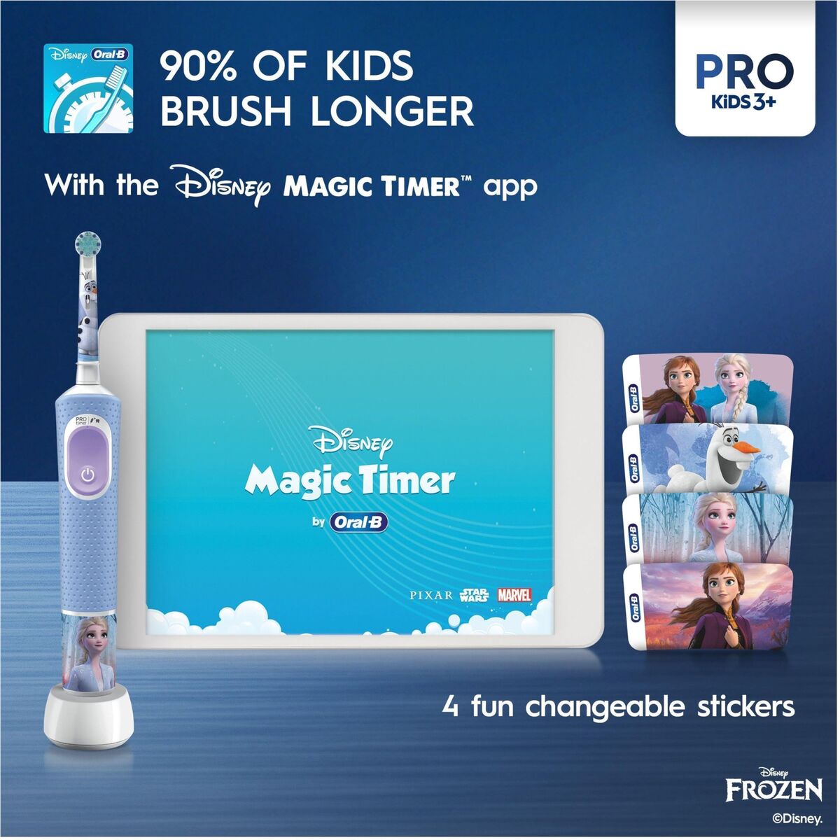 Brosse à dents électrique Oral-B Frozen Multicouleur (2 Pièces) (2 Unités)